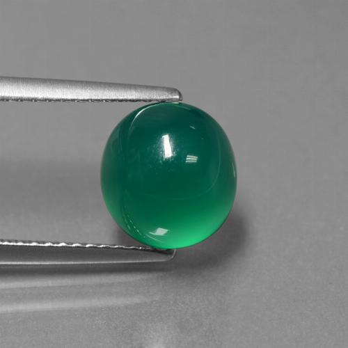 Forest Green Agate Gem - 3.5ct Oval Cabochon (ID: 443869)