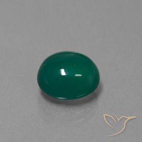 3.46 ct Green Agate Stone, Natural Agate in Oval Cabochon Shape for Sale