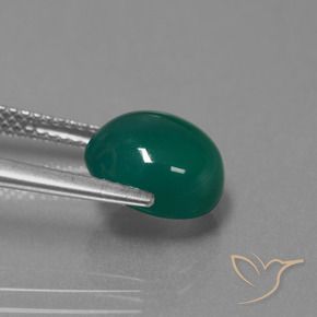 Agate Gemstone in 9.7 x 8.8 mm Size for Sale, Agate Stone in Green Color