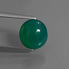 2.80 ct Green Agate Gemstone, Agate Gem in Oval Cabochon Shape for Sale.