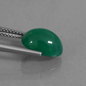 Agate Gemstone in 10.9 x 8.3 mm Size for Sale, Agate Stone in Forest Green Color