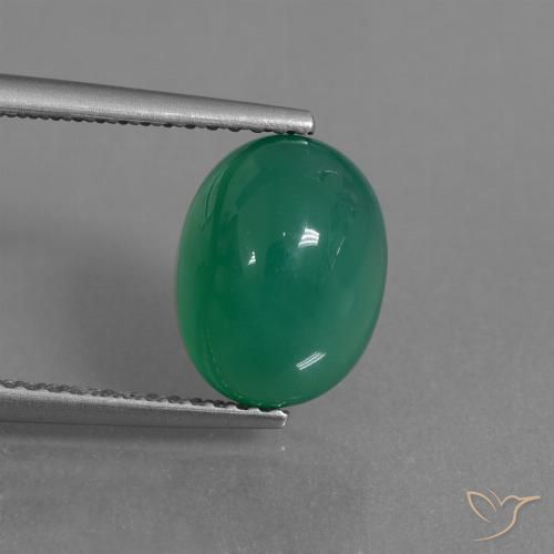 3.28ct Natural Pine Green Agate, Oval, Translucent