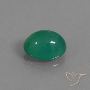 3.28 ct Green Agate Stone, Natural Agate in Oval Cabochon Shape for Sale