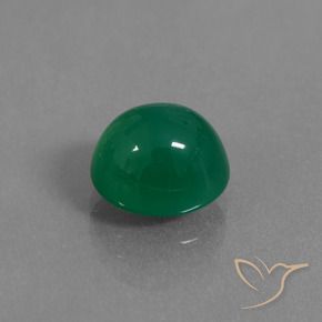 3.44 ct Green Agate Stone, Natural Agate in Oval Cabochon Shape for Sale