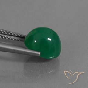 Agate Gemstone in 9.5 x 8.2 mm Size for Sale, Agate Stone in Forest Green Color