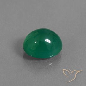 3.66 ct Green Agate Stone, Natural Agate in Oval Cabochon Shape for Sale