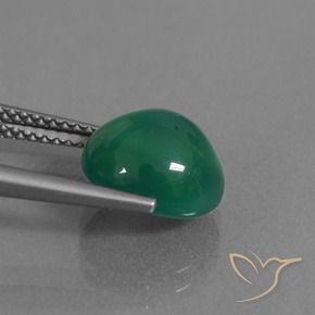 Agate Gemstone in 10.1 x 8.8 mm Size for Sale, Agate Stone in Medium Emerald Green Color