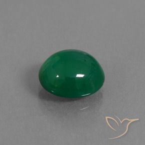 3.34 ct Green Agate Stone, Natural Agate in Oval Cabochon Shape for Sale