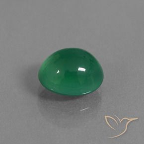 3.46 ct Green Agate Stone, Natural Agate in Oval Cabochon Shape for Sale