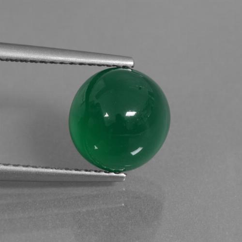 Medium Green Agate Gem - 3.4ct Oval Cabochon (ID: 443917)