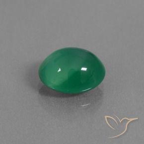 3.19 ct Green Agate Stone, Natural Agate in Oval Cabochon Shape for Sale