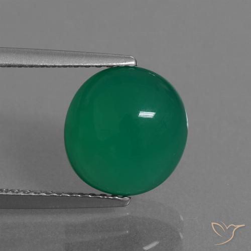 3.31ct Natural Medium Green Agate, Oval, Translucent
