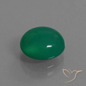 3.31 ct Green Agate Stone, Natural Agate in Oval Cabochon Shape for Sale