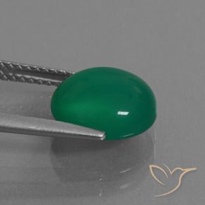 Agate Gemstone in 10 x 9.4 mm Size for Sale, Agate Stone in Medium Green Color