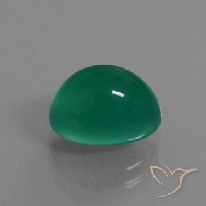 3.62 ct Green Agate Stone, Natural Agate in Oval Cabochon Shape for Sale