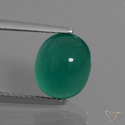 3.76ct Natural Pine Green Agate, Oval, Translucent