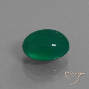 3.10 ct Green Agate Stone, Natural Agate in Oval Cabochon Shape for Sale