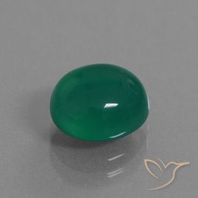 3.36 ct Green Agate Stone, Natural Agate in Oval Cabochon Shape for Sale