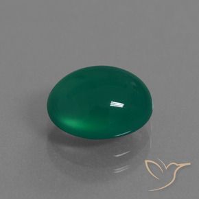 3.19 ct Green Agate Stone, Natural Agate in Oval Cabochon Shape for Sale
