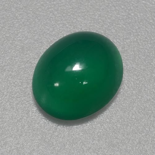 Waldgrün Achat Edelstein - 3.1ct Oval Cabochon (ID: 443941)
