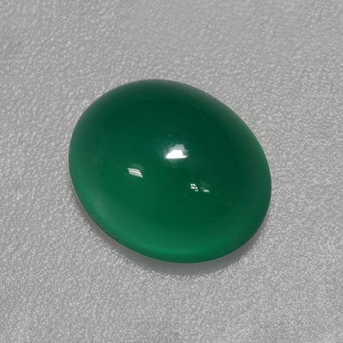 Agate Gemstone in 9.9 x 8.3 mm Size for Sale, Agate Stone in Forest Green Color