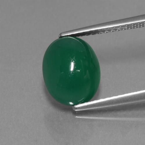 Yellowish Green Agate Gem - 2.9ct Oval Cabochon (ID: 443961)