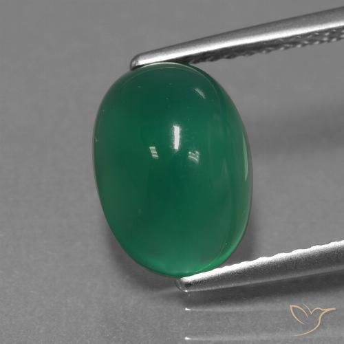 2.97ct Natural Forest Green Agate, Oval, Translucent