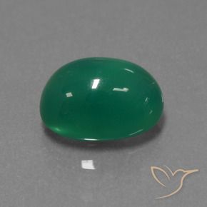 2.97 ct Green Agate Stone, Natural Agate in Oval Cabochon Shape for Sale
