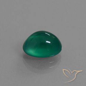 3.64 ct Green Agate Stone, Natural Agate in Oval Cabochon Shape for Sale