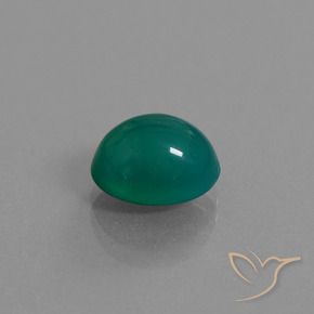 3.04 ct Green Agate Stone, Natural Agate in Oval Cabochon Shape for Sale