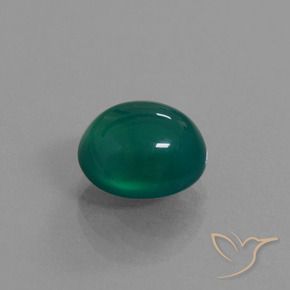 3.96 ct Green Agate Stone, Natural Agate in Oval Cabochon Shape for Sale