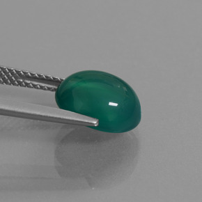 Agate Gemstone in 9.9 x 8.8 mm Size for Sale, Agate Stone in Medium Green Color