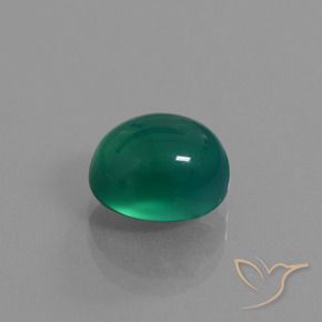 3.73 ct Green Agate Stone, Natural Agate in Oval Cabochon Shape for Sale