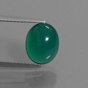 Medium Green Agate Gem - 3.6ct Oval Cabochon (ID: 443991)
