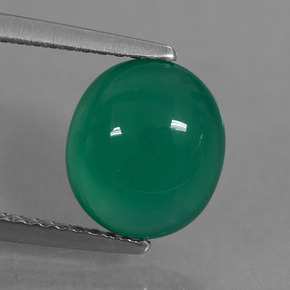 2.73 ct Green Agate Gemstone, Agate Gem in Oval Cabochon Shape for Sale.