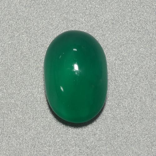 2.87 ct Green Agate Gemstone, Agate Gem in Oval Cabochon Shape for Sale.
