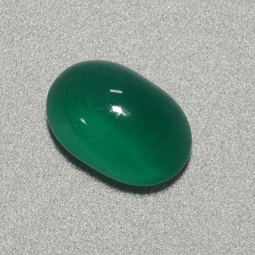 Agate Gemstone in 10.3 x 7 mm Size for Sale, Agate Stone in Pine Green Color