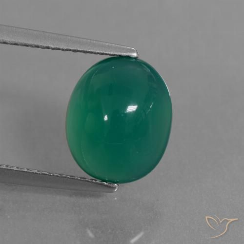 3.30ct Natural Medium Green Agate, Oval, Translucent