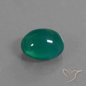 3.30 ct Green Agate Stone, Natural Agate in Oval Cabochon Shape for Sale