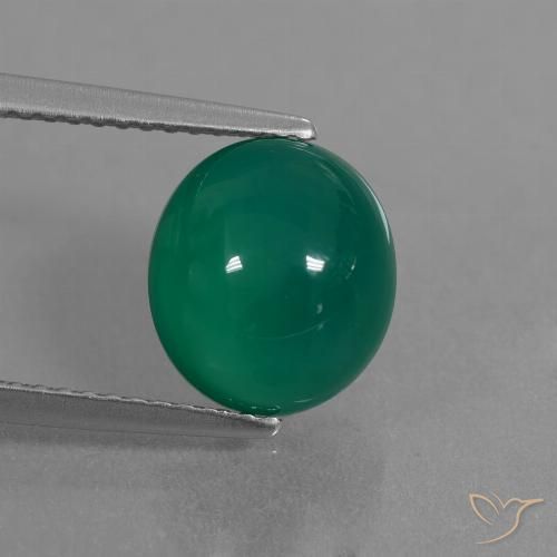 3.73ct Natural Medium Green Agate, Oval, Translucent
