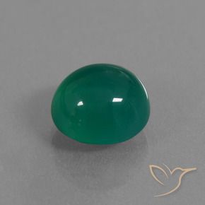 3.73 ct Green Agate Stone, Natural Agate in Oval Cabochon Shape for Sale
