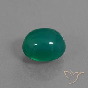 3.34 ct Green Agate Stone, Natural Agate in Oval Cabochon Shape for Sale
