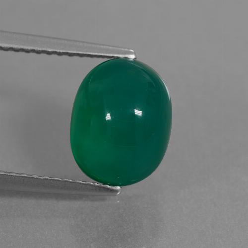 Green Agate Gem - 3.6ct Oval Cabochon (ID: 444040)