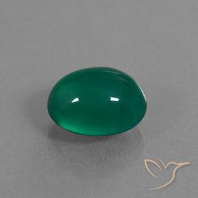 3.12 ct Green Agate Stone, Natural Agate in Oval Cabochon Shape for Sale