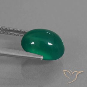 Agate Gemstone in 10 x 8 mm (calibrated) Size for Sale, Agate Stone in Green Color