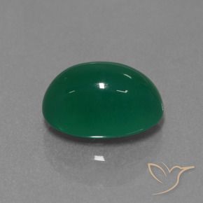 4.26 ct Green Agate Stone, Natural Agate in Oval Cabochon Shape for Sale