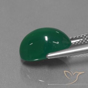 Agate Gemstone in 12 x 8 mm (calibrated) Size for Sale, Agate Stone in Medium Green Color