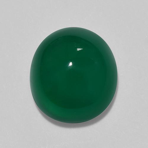 3.32 ct Green Agate Gemstone, Agate Gem in Oval Cabochon Shape for Sale.