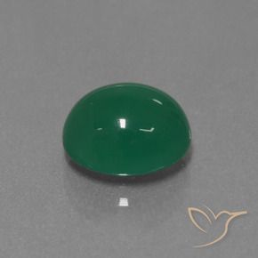 3.33 ct Green Agate Stone, Natural Agate in Oval Cabochon Shape for Sale