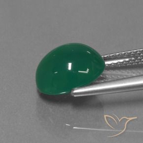 Agate Gemstone in 10.1 x 8.7 mm Size for Sale, Agate Stone in Yellowish Green Color